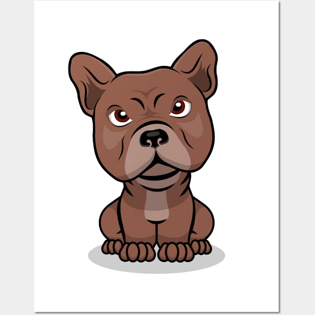 Curious Pitbull Cartoon Wall Art by Wolfkin Design